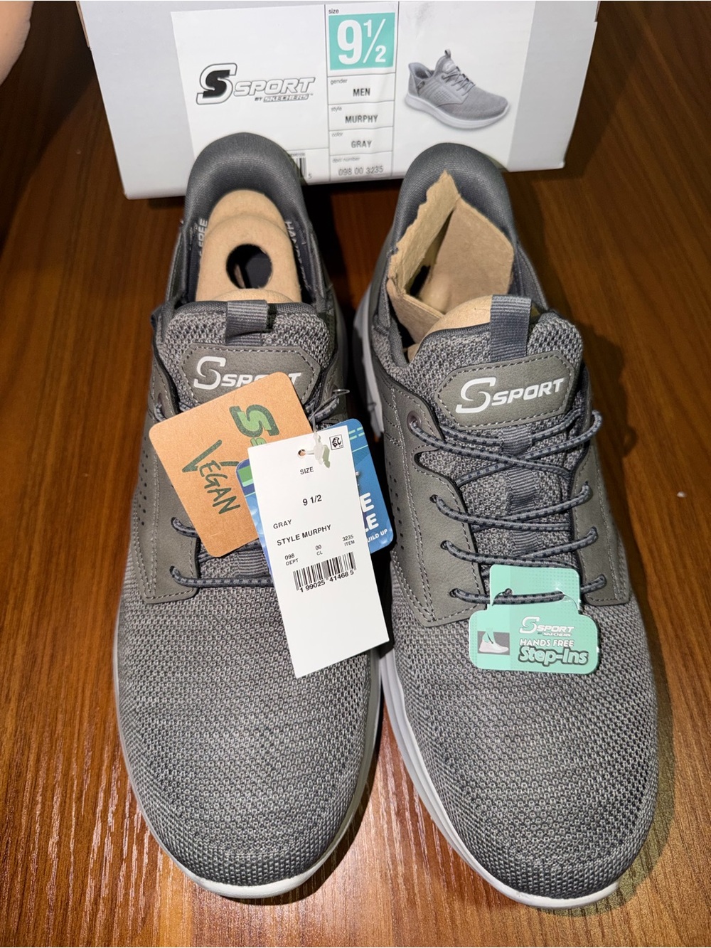 S Sport by Skechers Men’s Murphy Sneakers Size 9.5 Gray Memory Foam